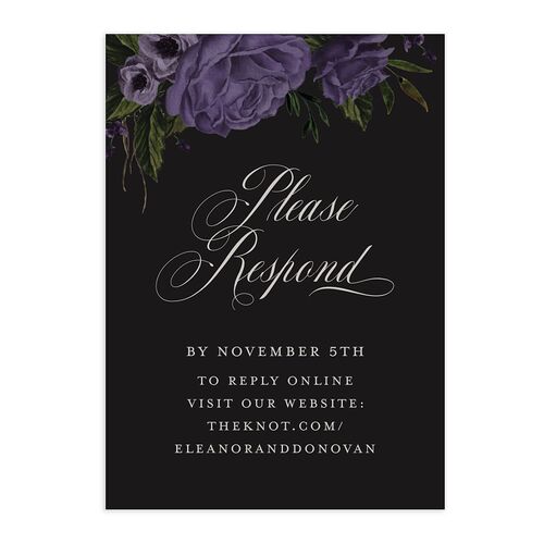 Dark Gothic Roses QR Code RSVP Cards Regency Signature Standard
