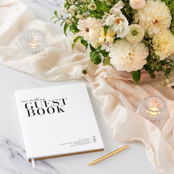 Minimal Chic Wedding Guest Book Pure White