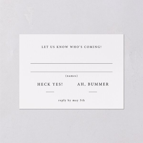 Just Love Wedding Response Cards Gold Licorice Signature