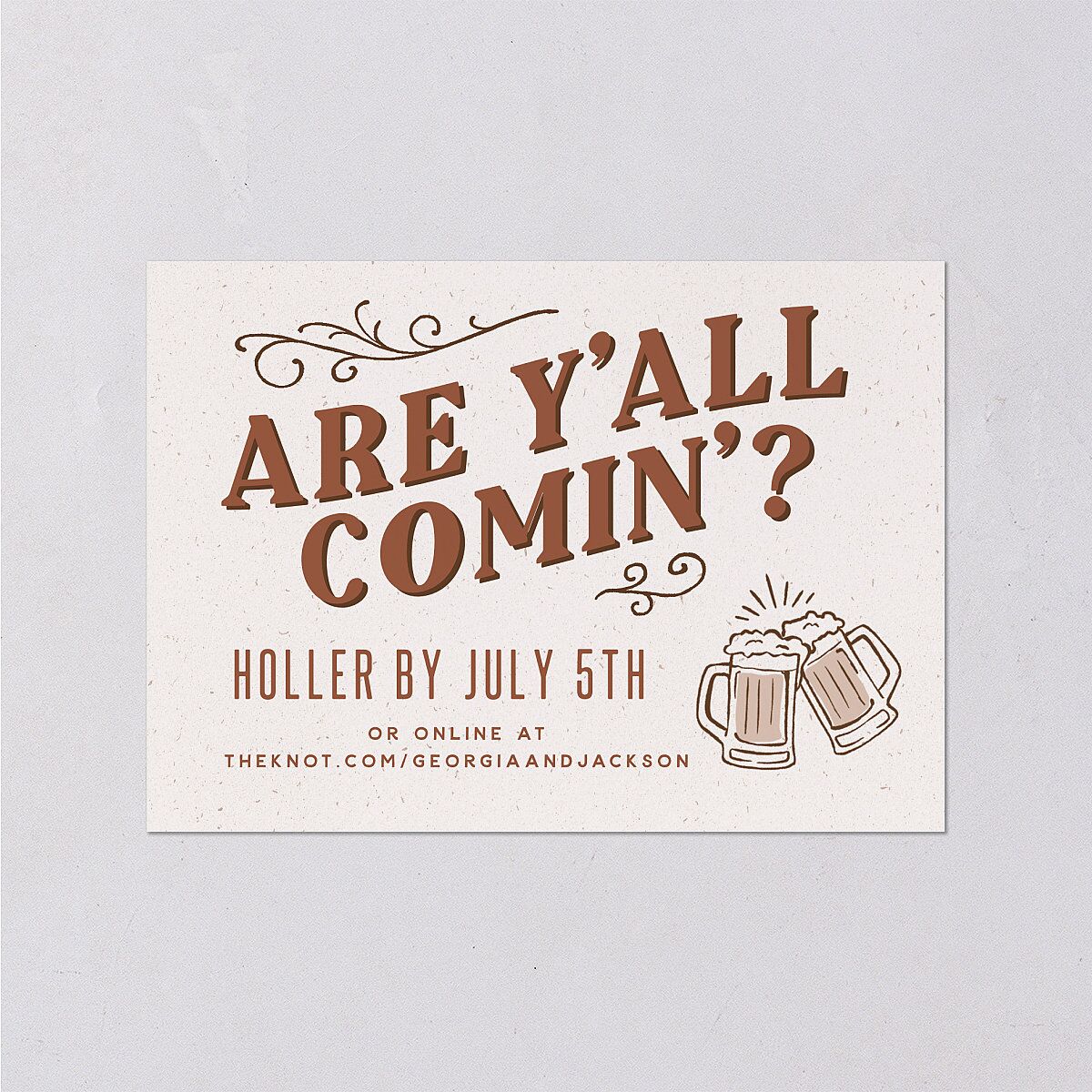 Western I Do BBQ Wedding Response Cards Saddle Signature Standard