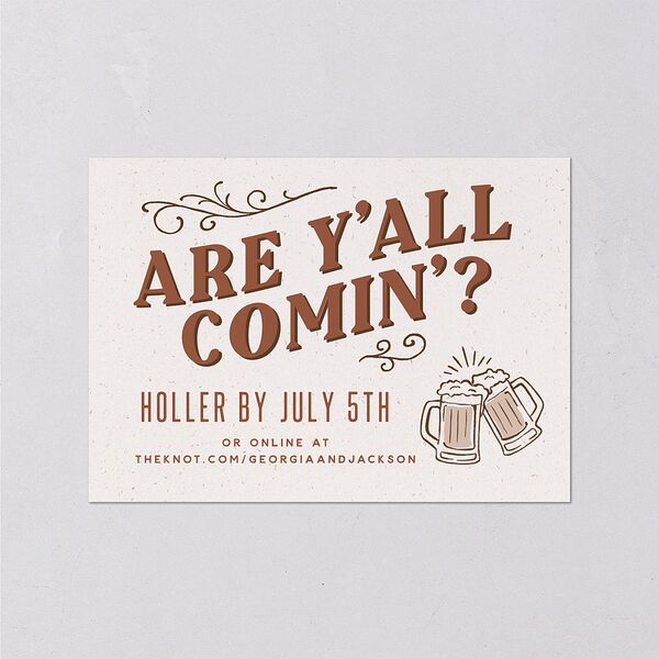 Western I Do BBQ Wedding Response Cards Saddle Signature Standard