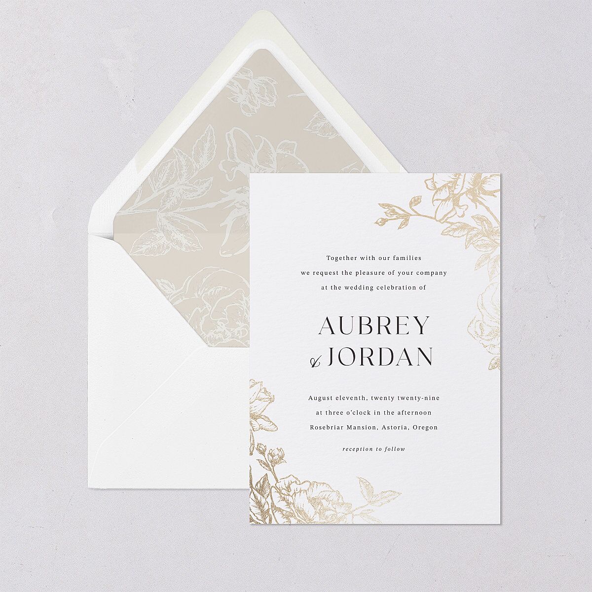Botanical Luxury Euro Envelope Liners Pure White Luxe