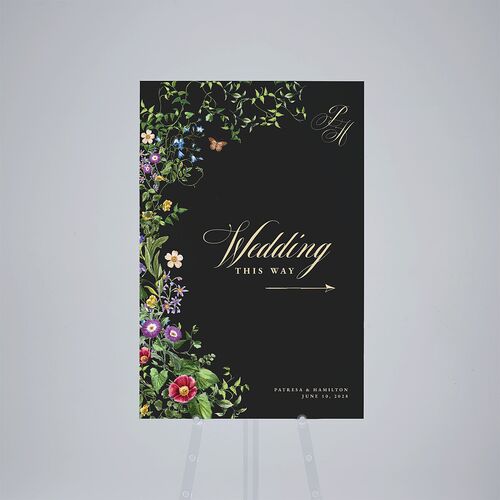 Opulent Garden Standard Direction Sign Large Charcoal Standard Outdoor Corrugated L Direction