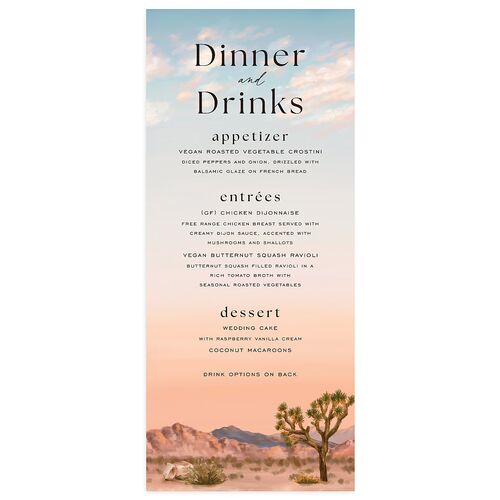 Desert Cactus Menus Peach Fuzz Signature