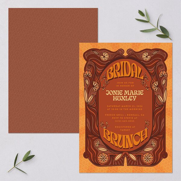 Wedstock Bridal Shower Invitations Red Clay Signature Blank
