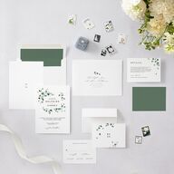 Modern Eucalyptus Wedding Invitations Pure White Signature Blank No Standard