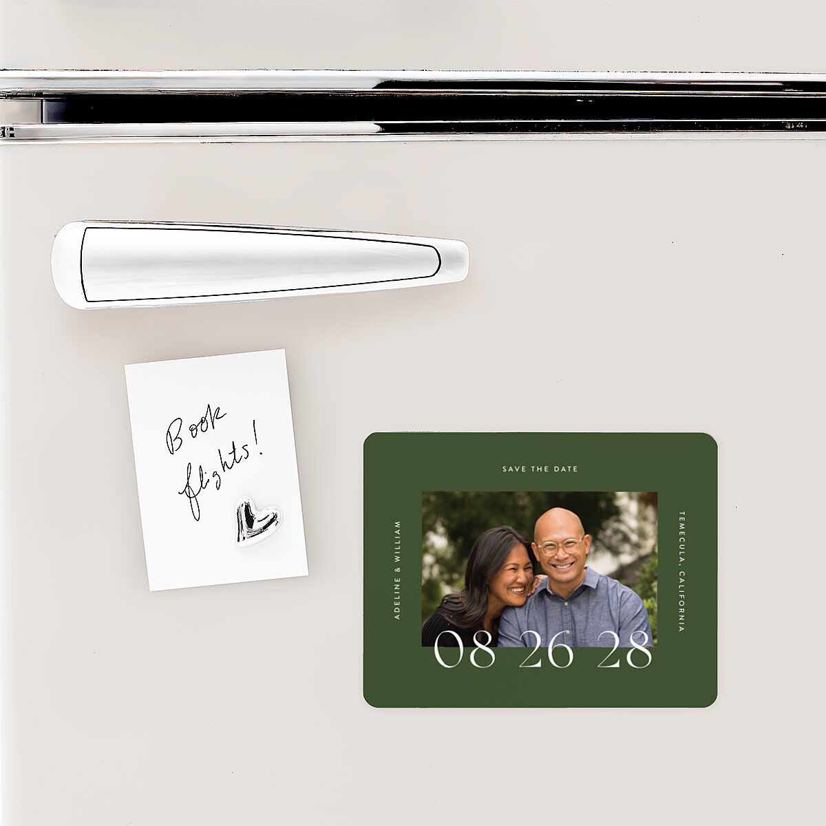 Border Date Save The Date Magnets Scottish Green Magnet Paper
