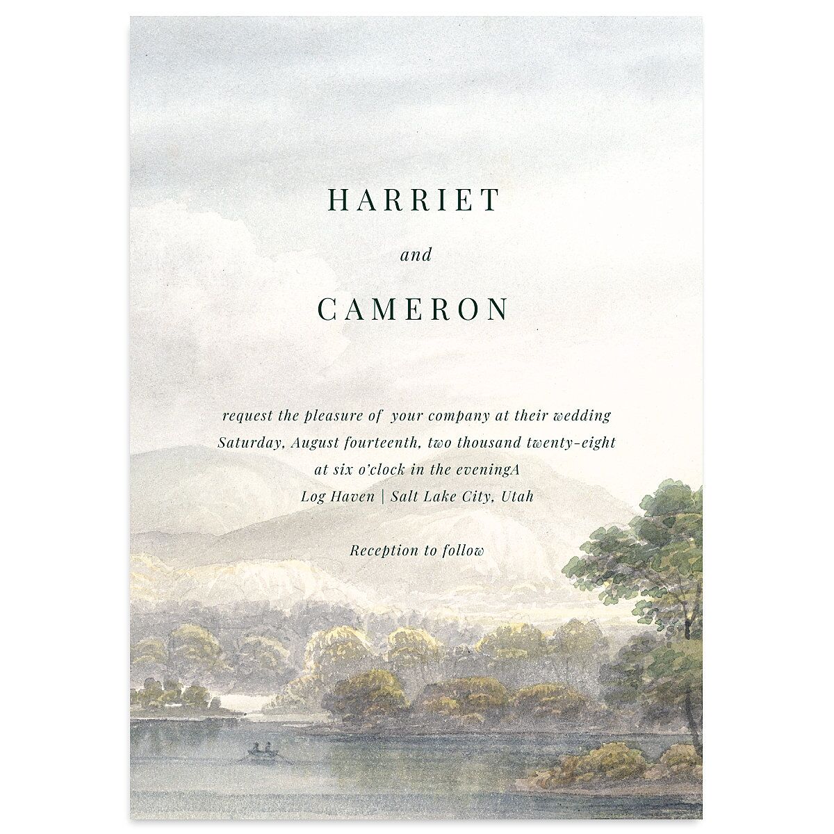 Vintage Landscape Wedding Invitations