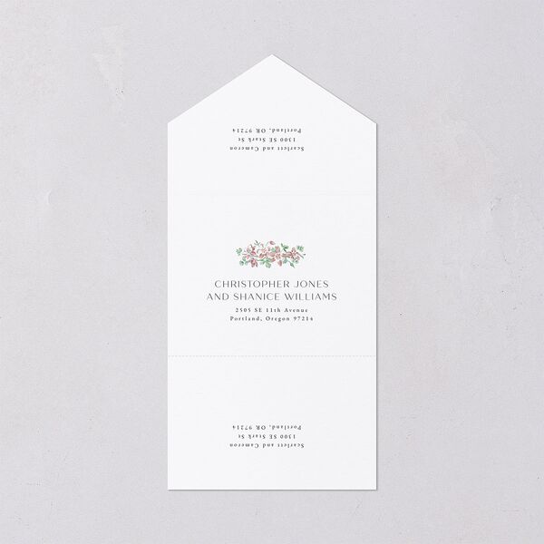 Scenic Denver Colorado All-in-One Wedding Invitations Peach Pink Signature Light Both Recipient and Return Addresses No