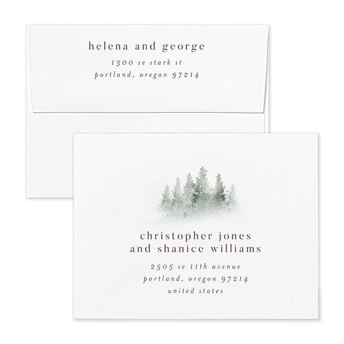 Mountain Mist Thank You Card Envelopes White Fawn Both Recipient and Return Addresses Signature Standard