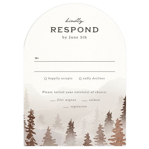 Antler Monogram Mountain Wedding Response Cards Copper Signature Arch