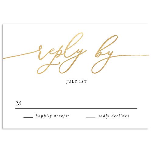 Gilded Photo Foil Wedding Response Cards Gold Licorice Signature Standard