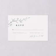 Graceful Botanical All-in-One Wedding Invitations Shadow Gray Signature Light Both Recipient and Return Addresses No