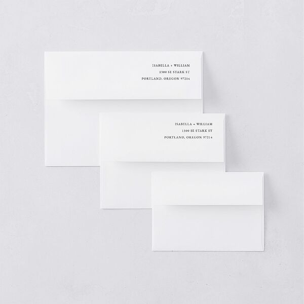 Nothing Fancy Bridal Shower Invitation Envelopes White Pure White Both Recipient and Return Addresses Signature Standard