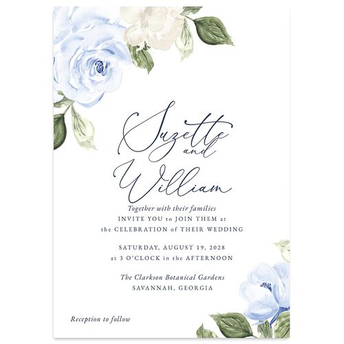 Romantic Garden Wedding Invitations Ocean Signature Blank No Standard