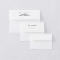 Retro Watercolor Wedding Invitation Envelopes White Standard Hunter Green Both Recipient and Return Addresses Signature