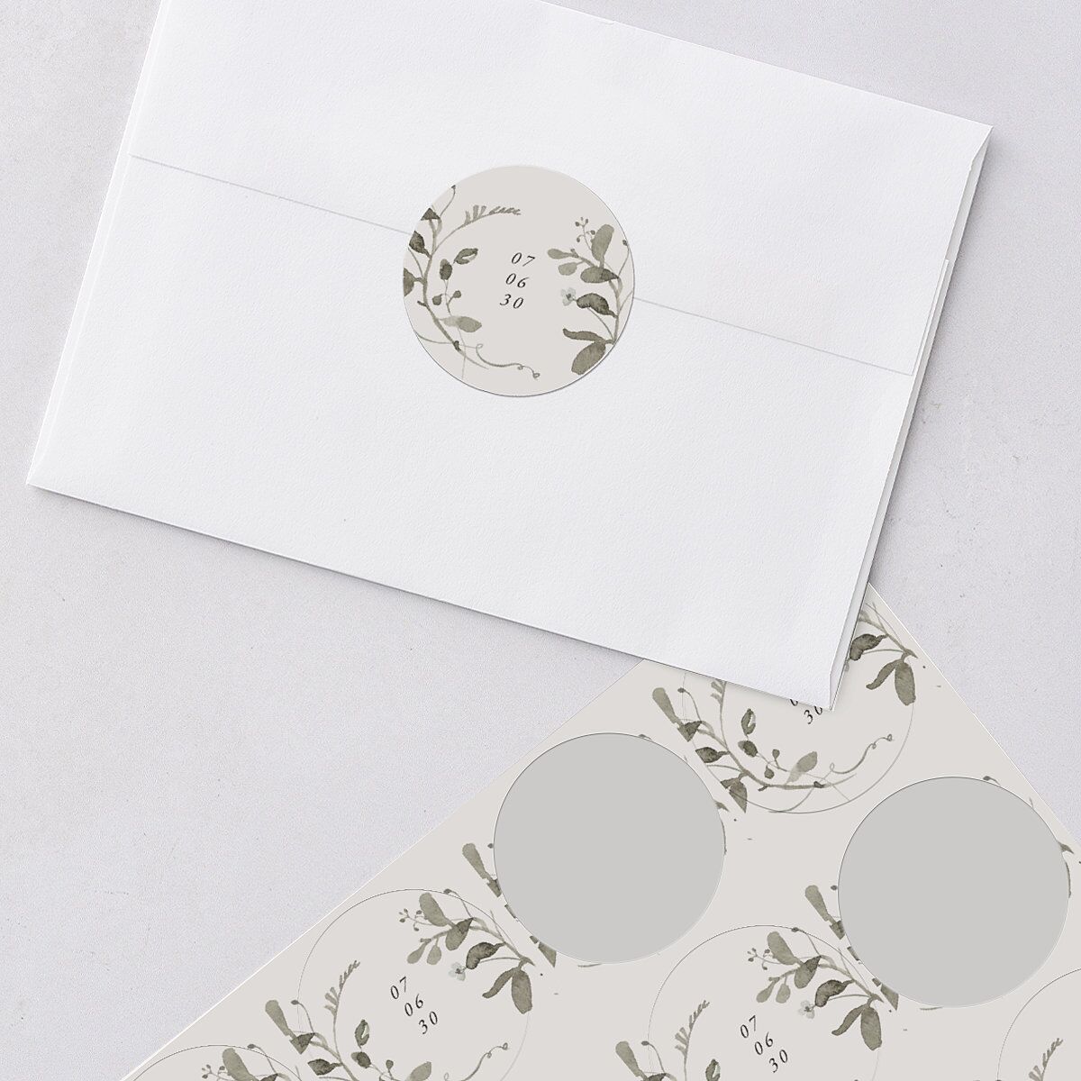 Curved Garland Wedding Stickers Champagne