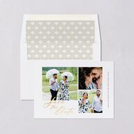 Gilded Lehenga Save the Date Cards Gold Pure White Signature smooth Blank No Standard