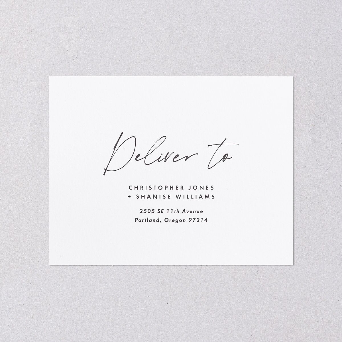 Picture This Photo All-in-One Wedding Invitations Medieval Grey Signature Light Both Recipient and Return Addresses No