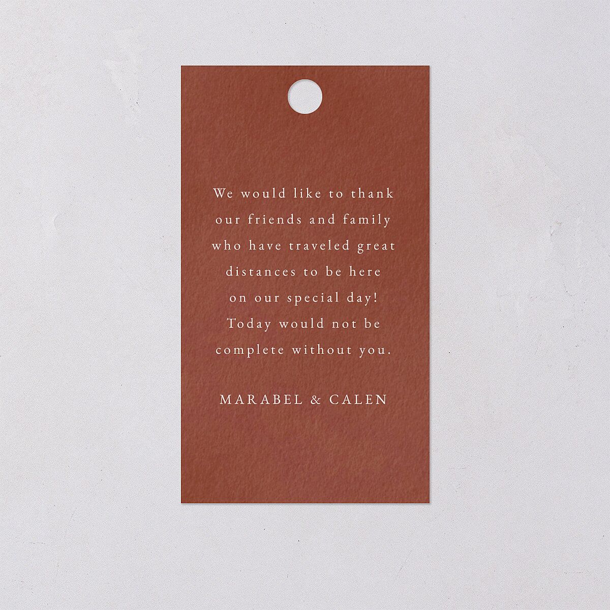 Romantic Vineyard Favor Gift Tags Rust Signature