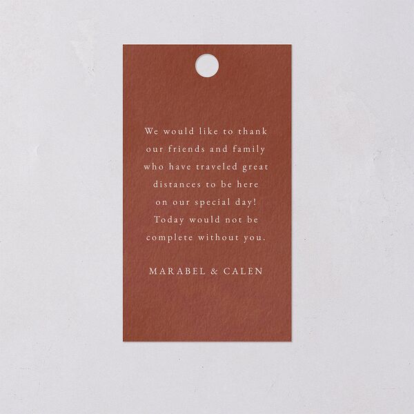 Romantic Vineyard Favor Gift Tags Rust Signature