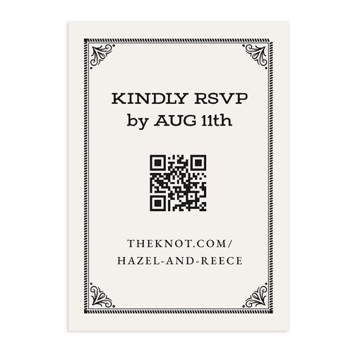 Elegant Western Monogram QR Code RSVP Cards Licorice Signature Standard