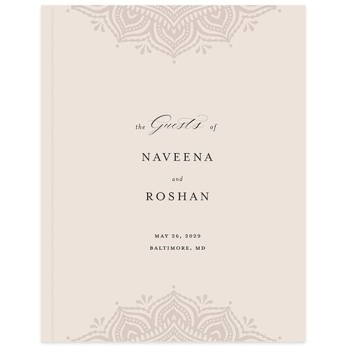 Indian Gilded Adornment Wedding Guest Book Sand