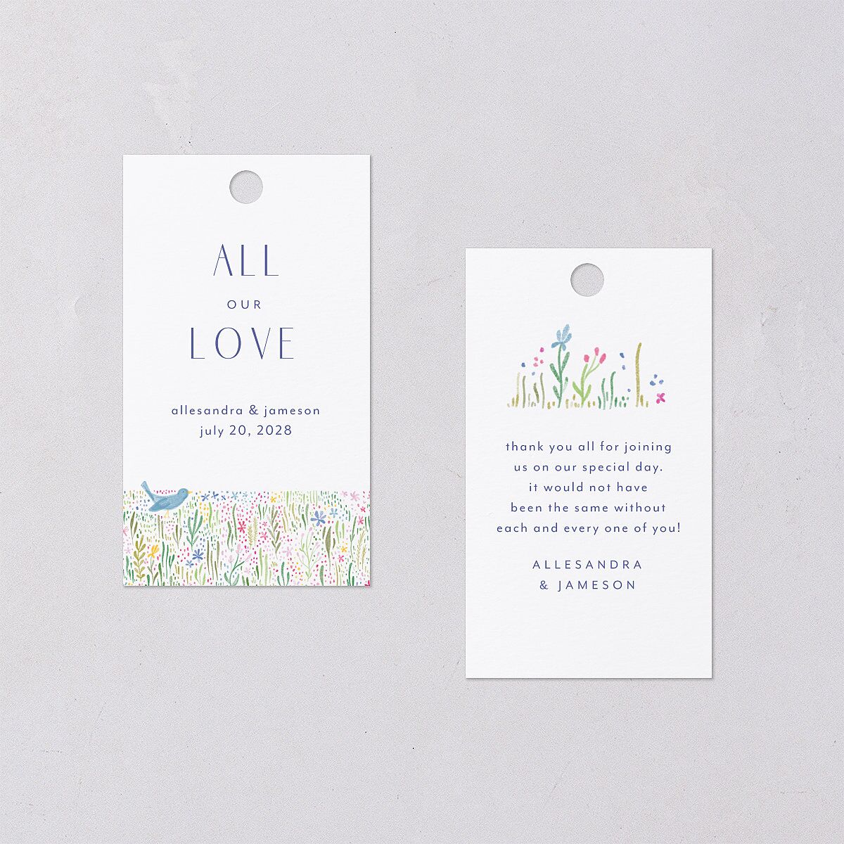 Cottage Wildflowers Favor Gift Tags Maritime Signature