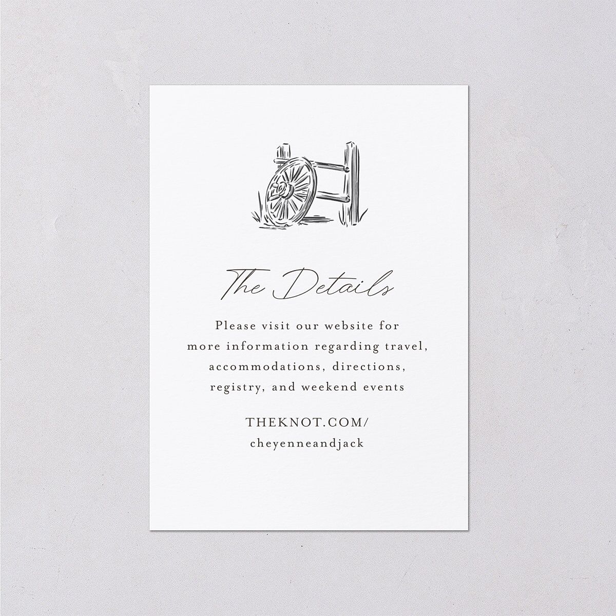 Western Wild Horses Wedding Event Detail Cards Licorice Signature Standard