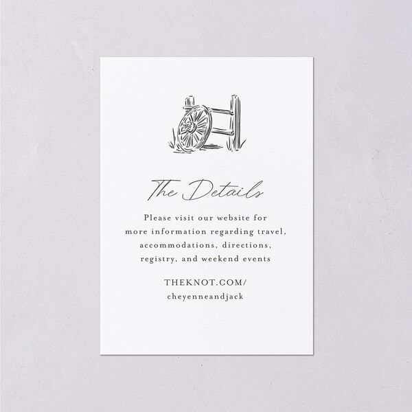 Western Wild Horses Wedding Event Detail Cards Licorice Signature Standard