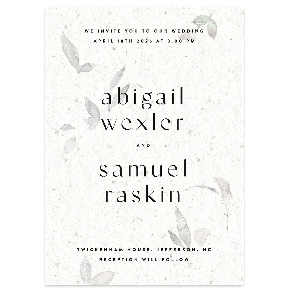 Pressed Leaves Wedding Invitations