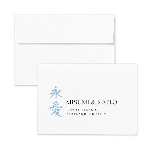 Eternal Ink Response Card Envelopes White Cornflower Return Address Signature Standard