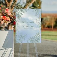 Botanical Frame Mirrored Acrylic Welcome Sign Medium Hunter Green Mirrored Acrylic M Welcome Standard