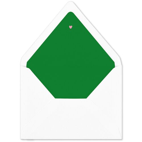 Whimsically Retro Handwritten Note Euro Envelope Liners Kelly Green Luxe