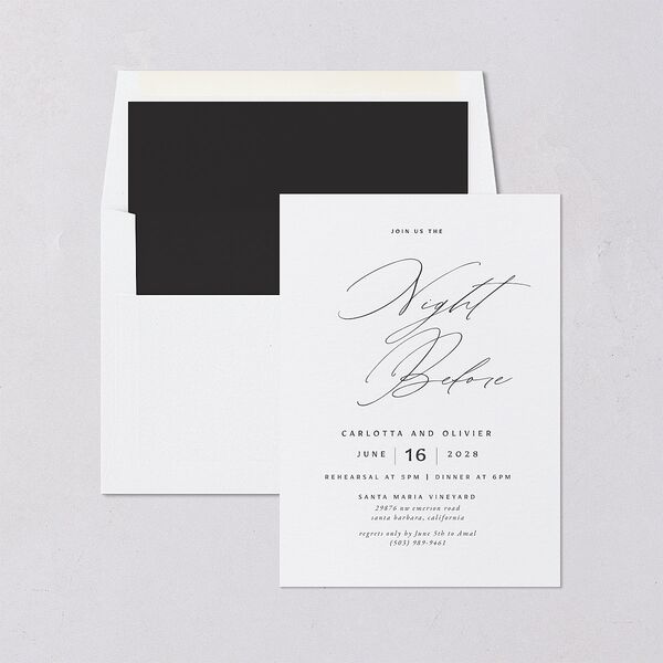 Simply Classic Rehearsal Dinner Invitations Charcoal Signature Blank Standard