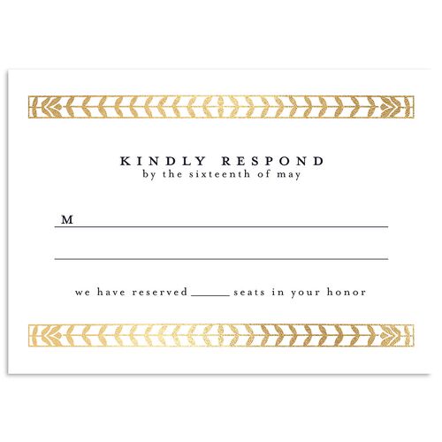 Medieval Elegance Wedding Response Cards Gold Navy Signature Standard