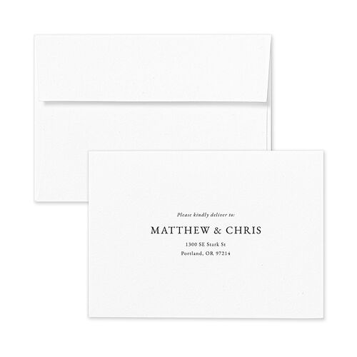Classically Stated Response Card Envelopes Linen White Return Address Signature Standard