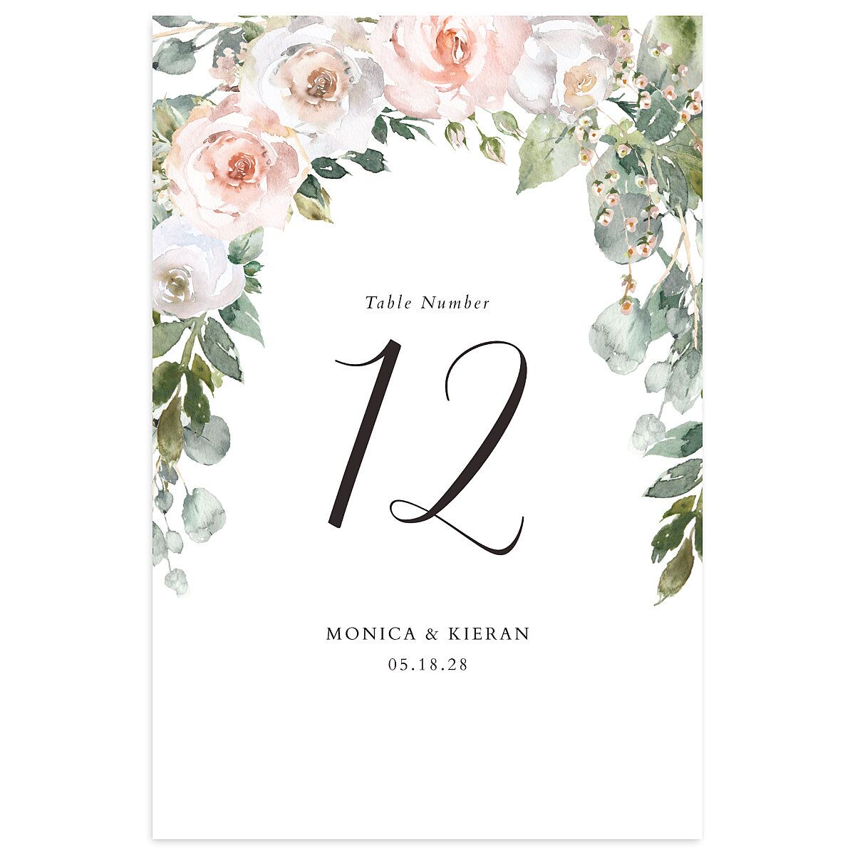 Romantic Laurel Table Numbers
