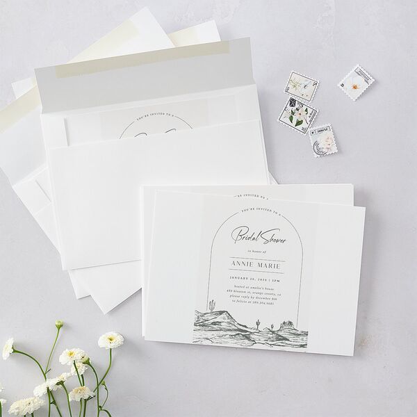 Western Cactus Bridal Shower Invitations Eucalyptus Signature Blank