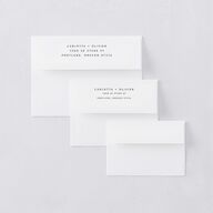 Simply Classic Rehearsal Dinner Invitation Envelopes White Charcoal Both Recipient and Return Addresses Signature Standard