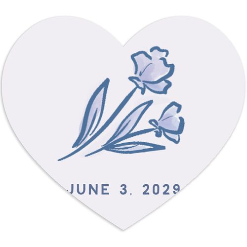 Vintage Heart Locket Wedding Stickers Ocean Heart