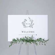 Natural Monogram Standard Direction Sign Large Midnight Navy Standard Indoor Foam Core L Direction