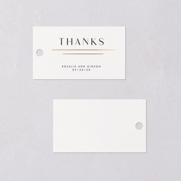 Refined Frame Favor Gift Tags Gold Snow Signature