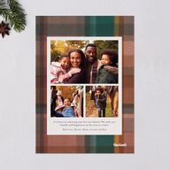 Cozy Plaid Holiday Holiday Cards Forest Signature Blank Portrait  Standard