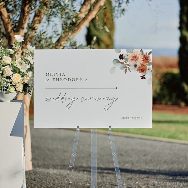 Eucalyptus Bouquet Standard Direction Sign Large Terracotta Standard Indoor Foam Core L Direction