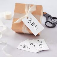Simple Modern Monogram Favor Gift Tags Pure White Signature