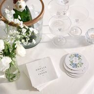 Minimal Floral Coasters Ocean Cardboard Circle