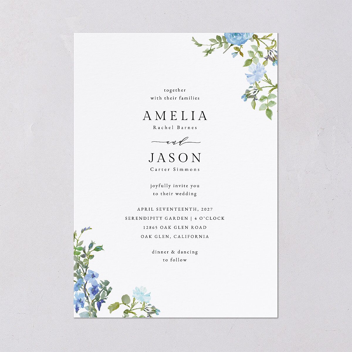 Minimal Floral Wedding Invitations — view 2