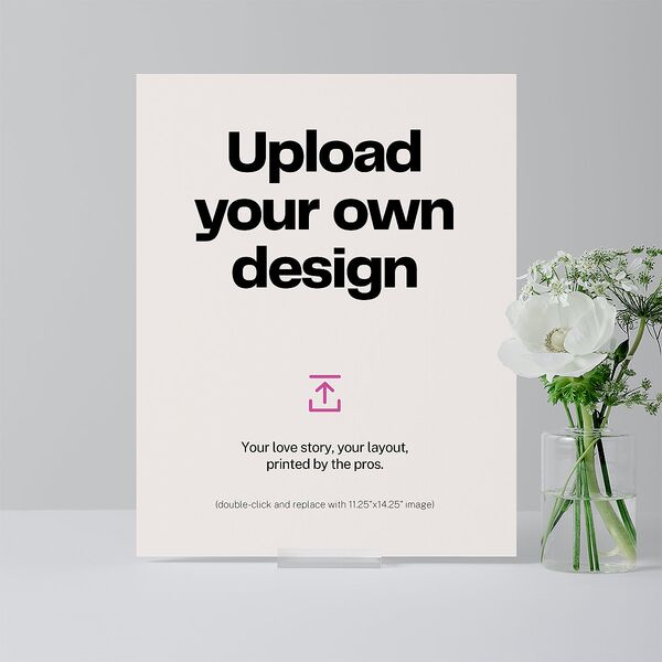 Upload Your Own Design Portrait Photo 11"x14" Tabletop Sign Pure White Standard Indoor Foam Core S Tabletop Table