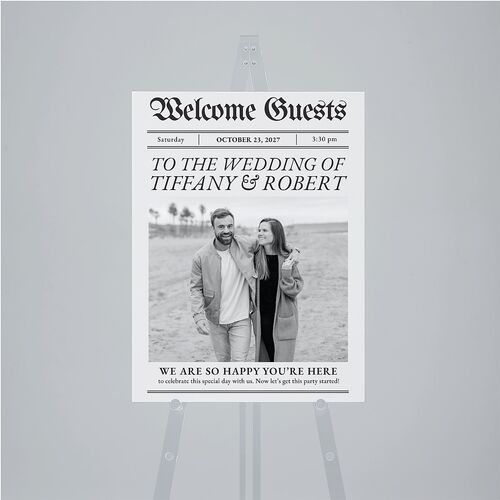 Newspaper Standard Welcome Sign Medium Pure White Standard Indoor Foam Core M Welcome